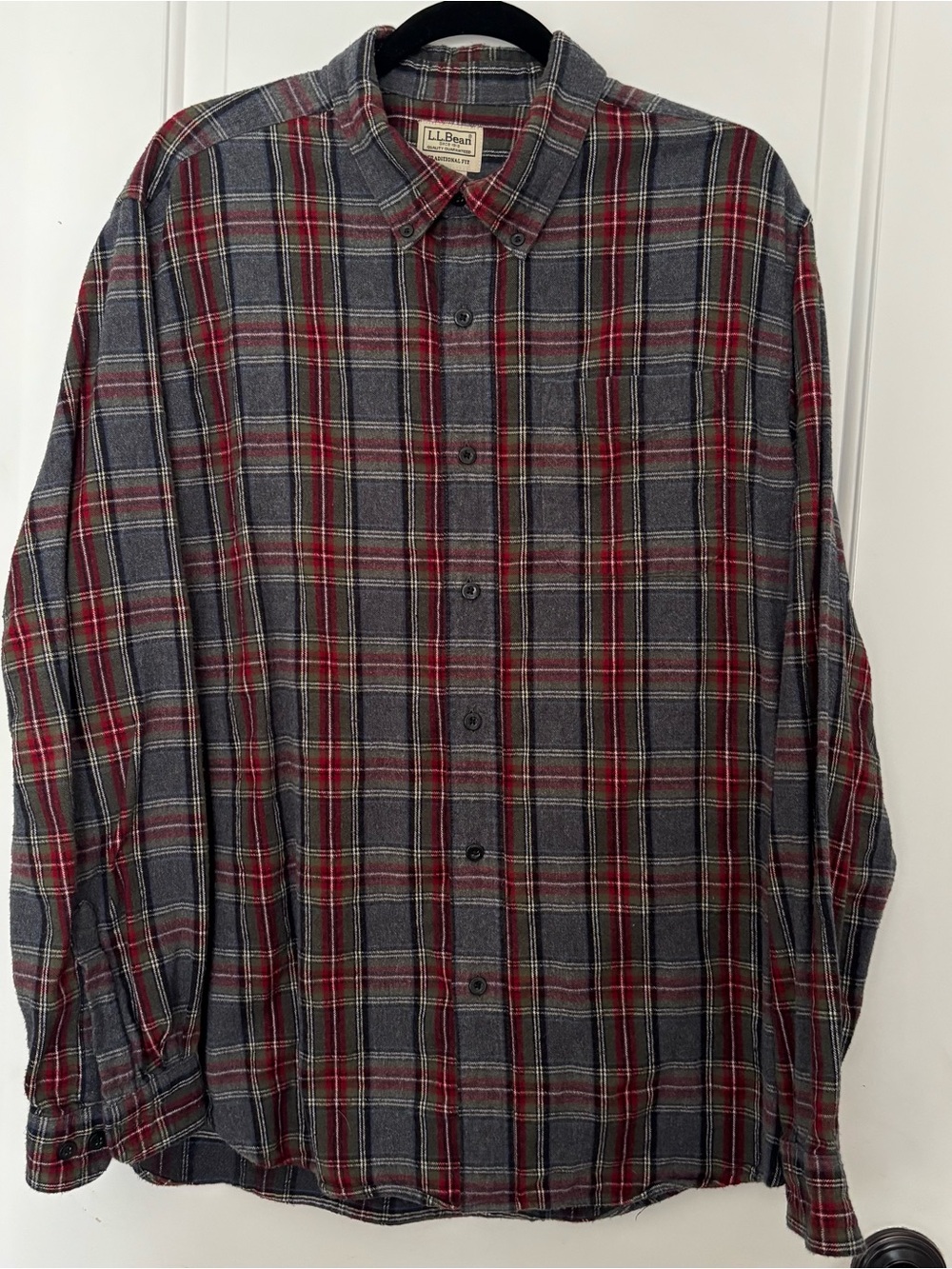 L.L. Bean men’s plaid flannel long sleeve shirt large outdoor cabincore grunge